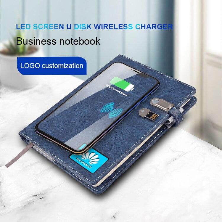 Leather Wireless Led Logo Notebook - LIGHTBULB GIFTS