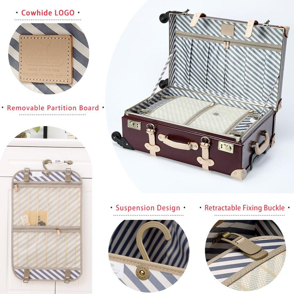 Genuine Leather Vintage Travel Suitcase - lightbulbbusinessconsulting
