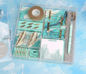 Light Blue Feather Gift Set - lightbulbbusinessconsulting