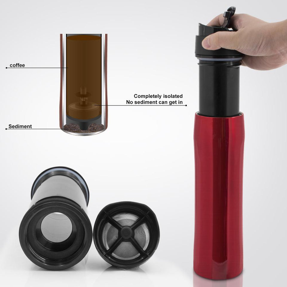 French Press Stainless Steel Travel Mug - lightbulbbusinessconsulting