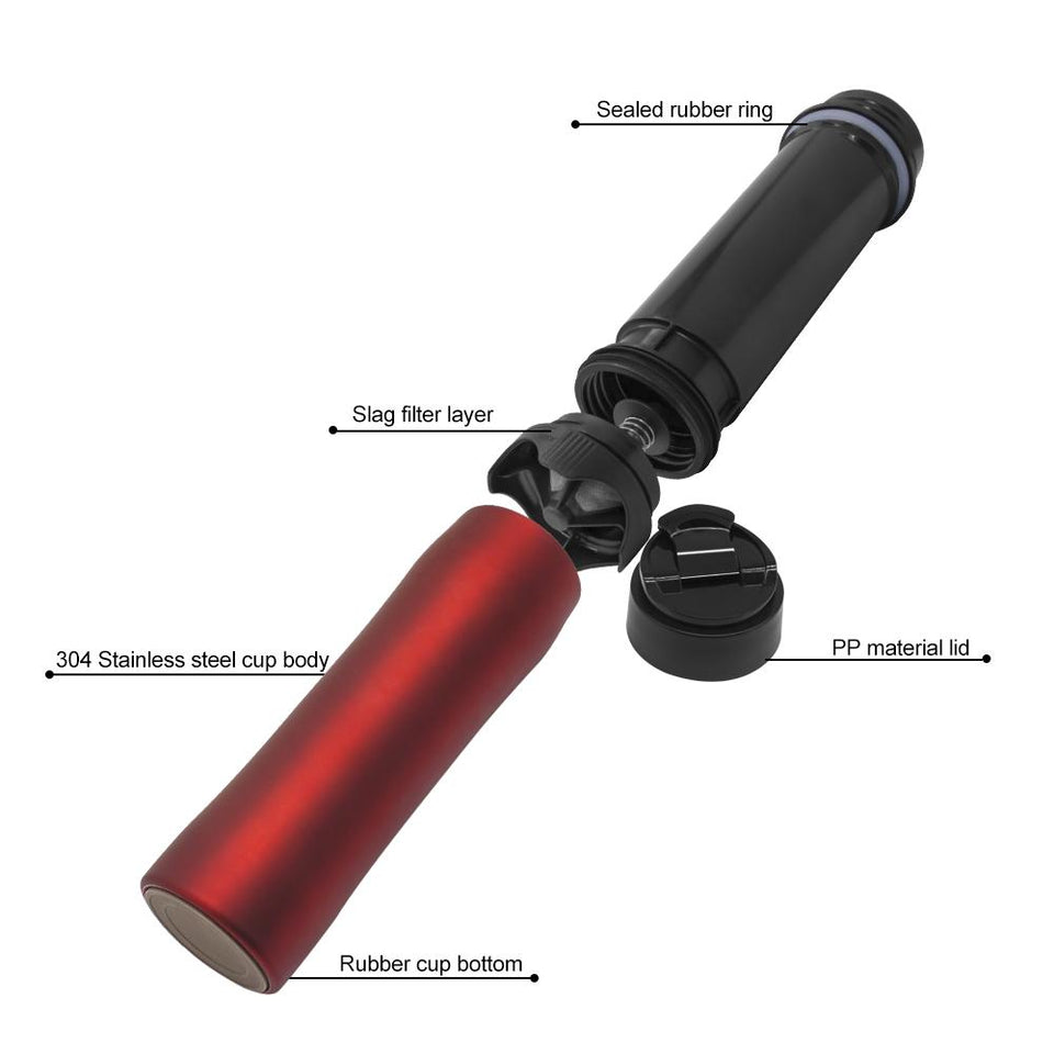 French Press Stainless Steel Travel Mug - lightbulbbusinessconsulting