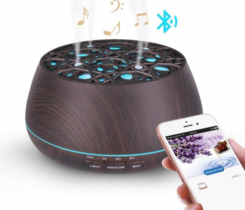 Woodgrain Bluetooth Speaker Oil Diffuser - lightbulbbusinessconsulting