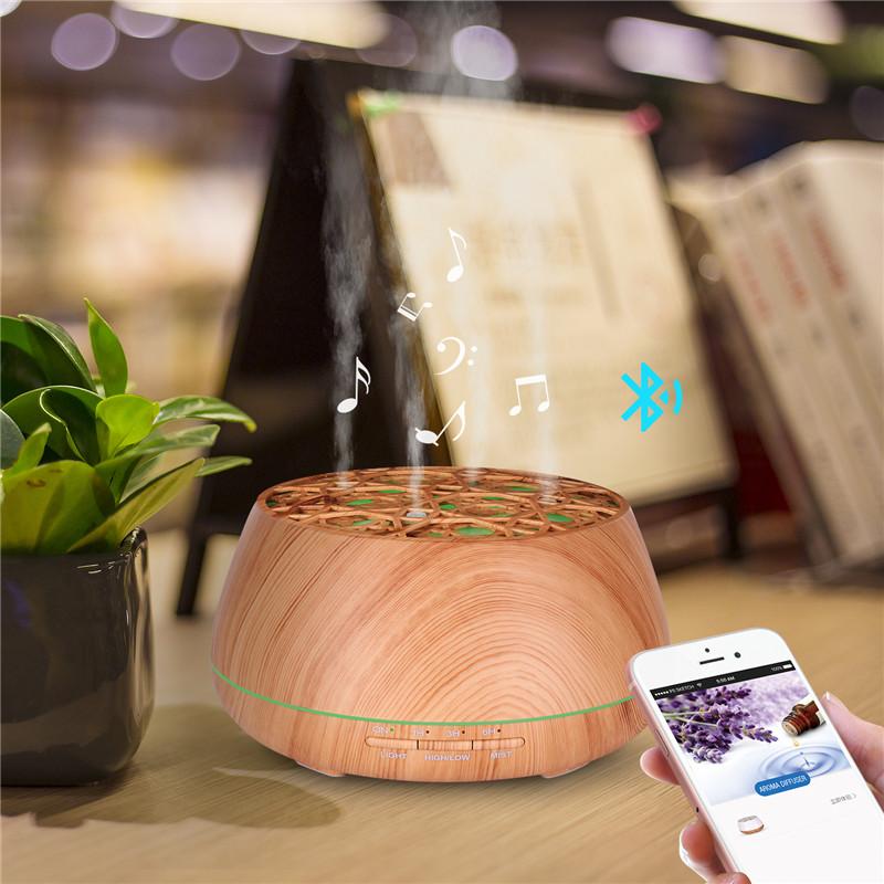 Woodgrain Bluetooth Speaker Oil Diffuser - lightbulbbusinessconsulting