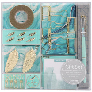 Light Blue Feather Gift Set - lightbulbbusinessconsulting