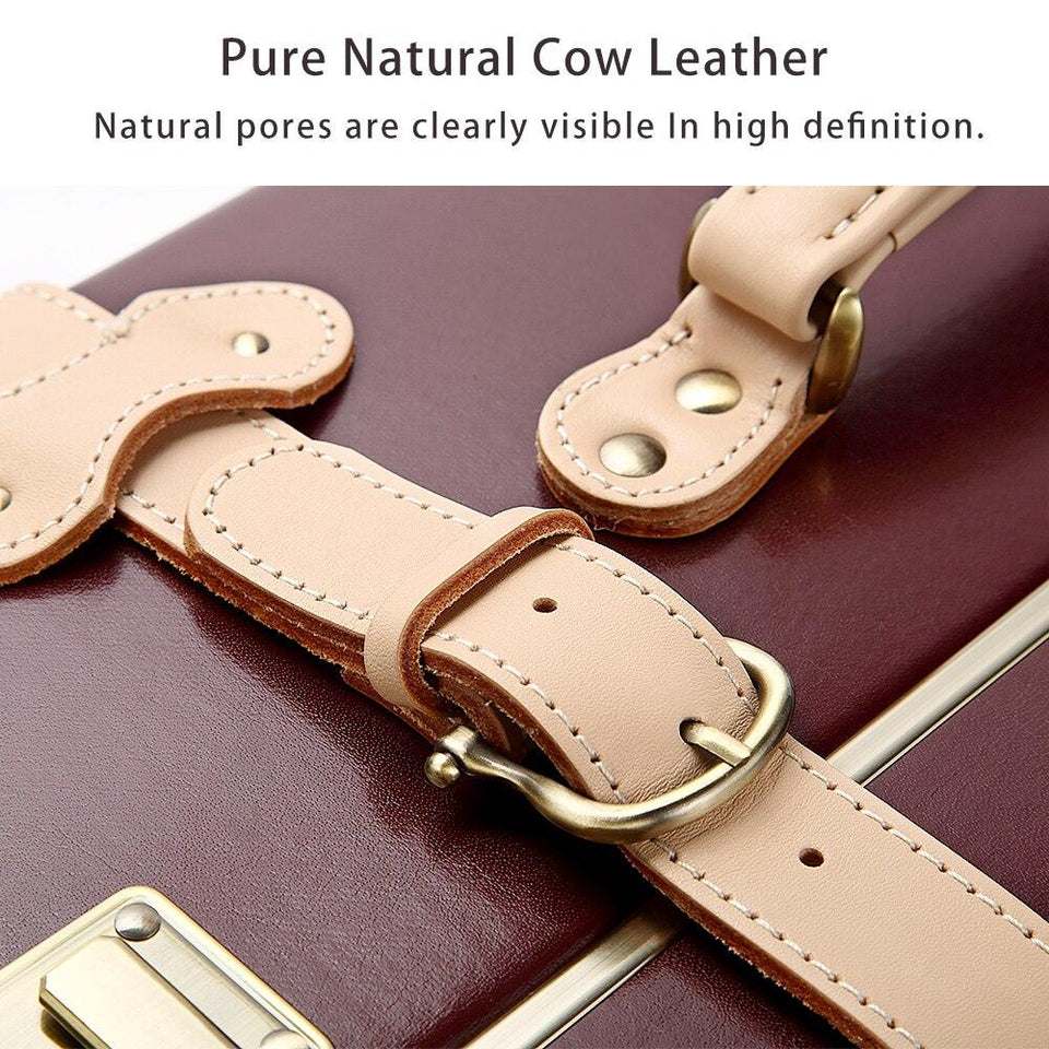 Genuine Leather Vintage Travel Suitcase - lightbulbbusinessconsulting