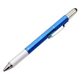 a blue and white toothbrush sitting on a table 