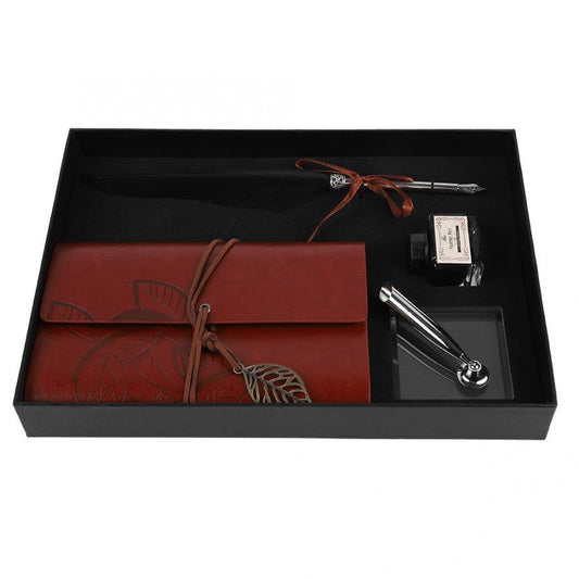 Retro Leather Notebook Gift Set - LIGHTBULB GIFTS