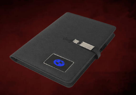 illuminated Logo Power Bank Notebook Journal - LIGHTBULB GIFTS