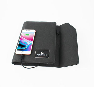 Flap Wireless Charging illuminated Logo Notebook - lightbulbbusinessconsulting