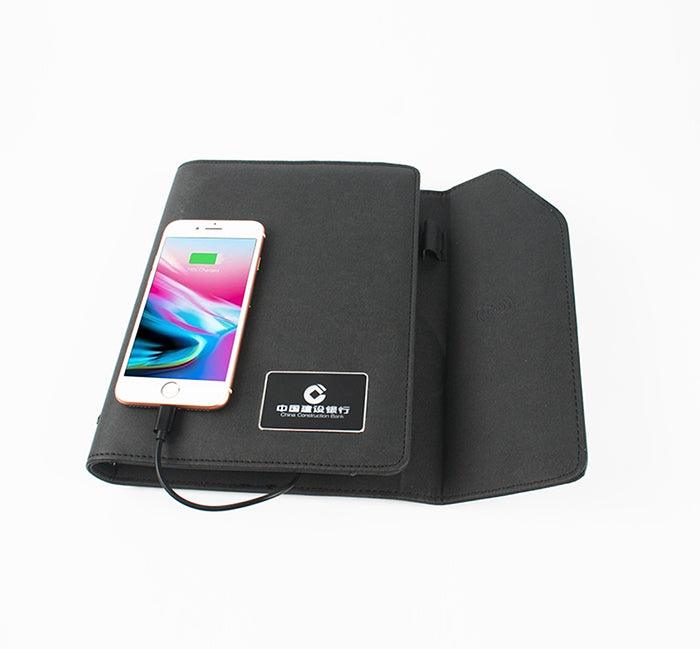Flap Wireless Charging illuminated Logo Notebook - lightbulbbusinessconsulting