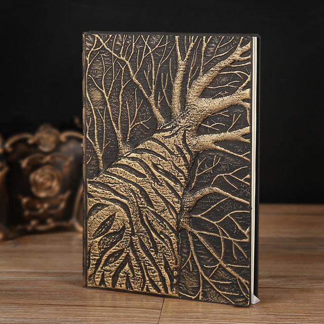 Embossed Retro Tree Notebook - lightbulbbusinessconsulting