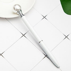 Novelty Ladies Pearl Metal Pen - lightbulbbusinessconsulting