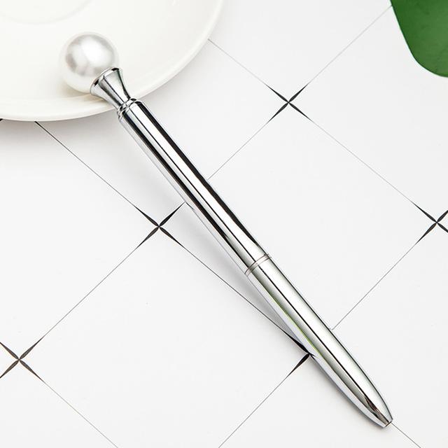 Novelty Ladies Pearl Metal Pen - lightbulbbusinessconsulting
