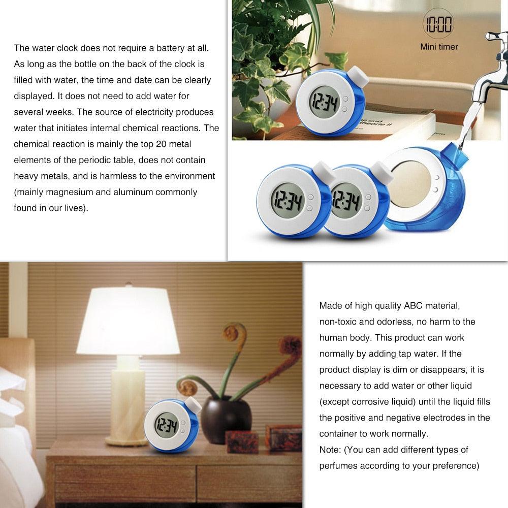 Creative Water Powered Clock - LIGHTBULB GIFTS