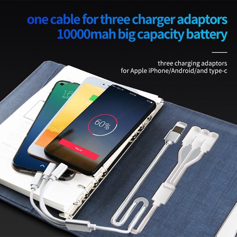 Illuminated Wireless Power-bank Notebook - LIGHTBULB GIFTS