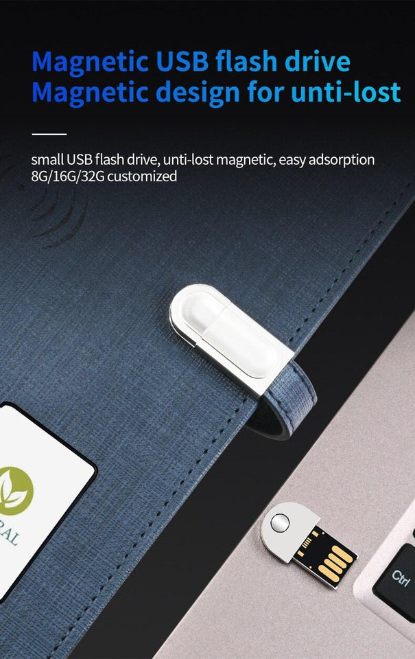 Illuminated Wireless Power-bank Notebook - LIGHTBULB GIFTS