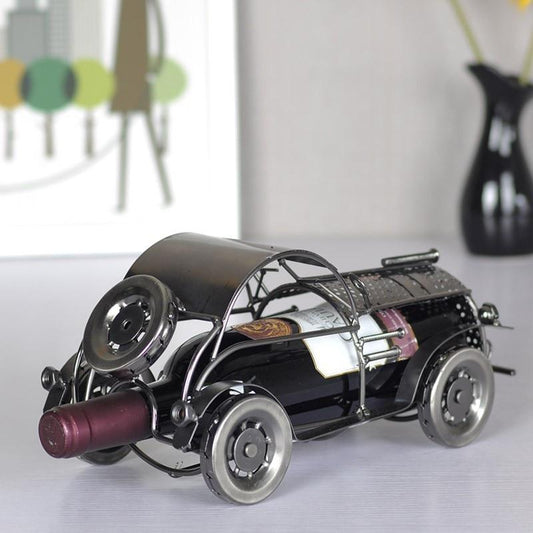 Retro classic car metal wine rack - lightbulbbusinessconsulting